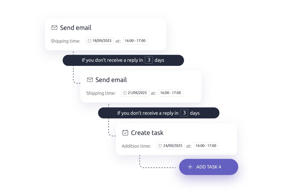 Set up email sequences and never miss a follow-up